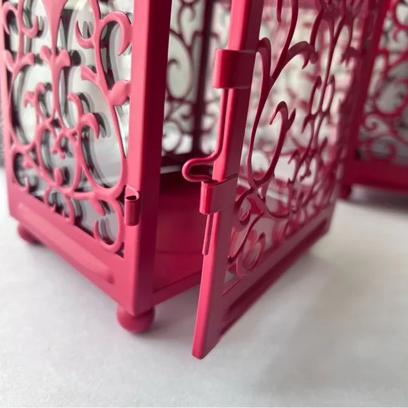 π΄IKEA Gottgora Vintage Red Scroll Decorative Metal Lantern - Picture 6 of 12